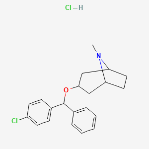 molecular formula C21H24ClNO.HCl B1663676 3alpha-[(4-Chlorophenyl)phenylmethoxy]tropane hydrochloride CAS No. 14008-79-8