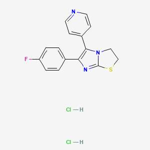 molecular formula C16H14Cl2FN3S B1663690 2,3-Dihydro-6-(p-fluorophenyl)-5-(4-pyridyl)imidazo(2,1-b)thiazole dihydrochloride CAS No. 116339-68-5