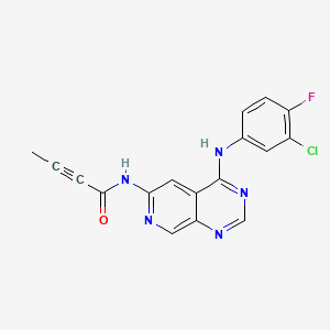 molecular formula C17H11ClFN5O B1663697 EGFR/ErbB-2/ErbB-4 Inhibitor CAS No. 881001-19-0