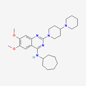 B1663713 N-cycloheptyl-6,7-dimethoxy-2-(4-piperidin-1-ylpiperidin-1-yl)quinazolin-4-amine CAS No. 864289-85-0