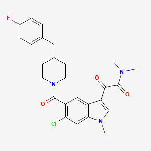 molecular formula C26H27ClFN3O3 B1663718 6-Chloro-5-[[4-[(4-fluorophenyl)methyl]-1-piperidinyl]carbonyl]-N,N,1-trimethyl-alpha-oxo-1H-indole-3-acetamide CAS No. 309913-42-6