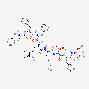 molecular formula C61H75N11O10 B1663766 (2S)-6-氨基-N-[(2S,3R)-1-[[(2S)-1-[[(2S,3R)-1-氨基-3-羟基-1-氧代丁-2-基]氨基]-1-氧代-3-苯基丙-2-基]氨基]-3-羟基-1-氧代丁-2-基]-2-[[(2R)-2-[[(2S)-2-[[(2S)-2-[[(2R)-2-氨基-3-苯基丙酰]氨基]-3-苯基丙酰]氨基]-3-苯基丙酰]氨基]-3-(1H-吲哚-3-基)丙酰]氨基]己酰胺 CAS No. 133073-82-2