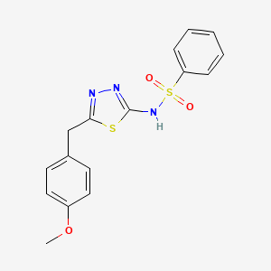 molecular formula C16H15N3O3S2 B1663771 N-[5-(4-甲氧基苯甲基)-1,3,4-噻二唑-2-基]苯磺酰胺 CAS No. 519170-13-9