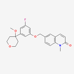 molecular formula C23H24FNO4 B1663776 6-[[3-氟-5-(4-甲氧基氧杂环-4-基)苯氧基]甲基]-1-甲基喹啉-2-酮 CAS No. 140841-32-3