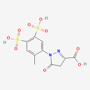 B1663780 1-(2-methyl-4,5-disulfophenyl)-5-oxo-4H-pyrazole-3-carboxylic acid CAS No. 293327-21-6