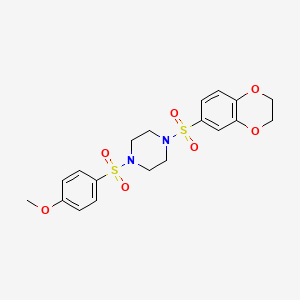 molecular formula C19H22N2O7S2 B1663785 1-(2,3-Dihydro-1,4-benzodioxin-6-ylsulfonyl)-4-[(4-methoxyphenyl)sulfonyl]piperazine CAS No. 562867-96-3