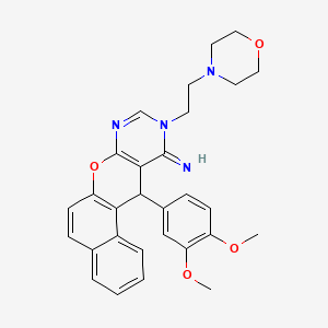 B1663787 12-(3,4-Dimethoxy-phenyl)-10-(2-morpholin-4-yl-ethyl)-10,12-dihydro-7-oxa-8,10-diaza-benzo[a]anthra cen-11-ylideneamine CAS No. 848681-19-6