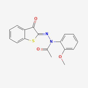 molecular formula C17H14N2O3S B1663789 N-(2-methoxyphenyl)-N-[(Z)-(3-oxo-1-benzothiophen-2-ylidene)amino]acetamide CAS No. 327086-13-5