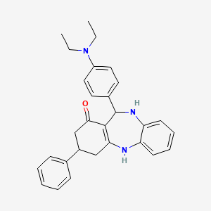 molecular formula C29H31N3O B1663791 6-[4-(二乙氨基)苯基]-9-苯基-5,6,8,9,10,11-六氢苯并[b][1,4]苯并二氮杂卓-7-酮 CAS No. 298686-07-4