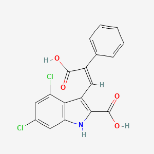 molecular formula C₁₈H₁₁Cl₂NO₄ B1663836 3-[(Z)-2-carboxy-2-phenylethenyl]-4,6-dichloro-1H-indole-2-carboxylic acid CAS No. 179105-67-0