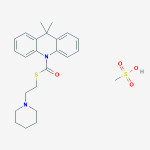 molecular formula C24H32N2O4S2 B1663898 10(9H)-吖啶甲硫酸, 9,9-二甲基-, S-(2-(1-哌啶基)乙基)酯, 甲磺酸盐 CAS No. 38044-65-4