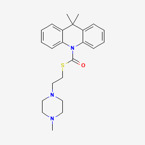 molecular formula C23H29N3OS B1663901 10(9H)-吖啶甲硫酸，9,9-二甲基-，S-(2-(4-甲基-1-哌嗪基)乙基)酯 CAS No. 38044-66-5