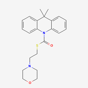 B1663902 10(9H)-Acridinecarbothioic acid, 9,9-dimethyl-, S-(2-(4-morpholinyl)ethyl) ester CAS No. 38420-61-0