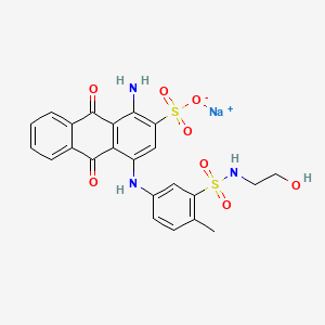 molecular formula C23H20N3NaO8S2 B1664048 1-氨基-9,10-二氢-4-[[3-[[(2-羟乙基)氨基]磺酰基]-4-甲苯胺基]-9,10-二氧蒽-2-磺酸钠 CAS No. 40847-64-1