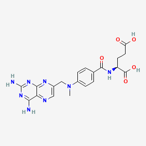 molecular formula C20H22N8O5 B1664198 N-(4-(((2,4-Diamino-7-pteridinyl)methyl)methylamino)benzoyl)-L-glutamic acid CAS No. 52980-66-2