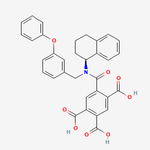 B1664225 1,2,4-Benzenetricarboxylic acid, 5-((((3-phenoxyphenyl)methyl)((1S)-1,2,3,4-tetrahydro-1-naphthalenyl)amino)carbonyl)- CAS No. 475205-49-3