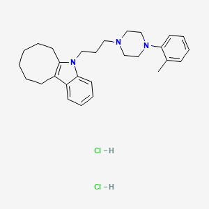 molecular formula C28H39Cl2N3 B1664229 5H-环辛(b)吲哚，6,7,8,9,10,11-六氢-5-(3-(4-(2-甲基苯基)-1-哌嗪基)丙基)-，二盐酸盐 CAS No. 144092-66-0