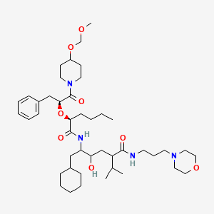 molecular formula C44H74N4O8 B1664246 γ-羟基-δ-((2-(2-(4-(甲氧基甲氧基)-1-哌啶基)-2-氧代-1-(苯甲基)乙氧基)-1-氧代己基)氨基)-α-(1-甲基乙基)-N-(3-(4-吗啉基)丙基)环己烷己酰胺 CAS No. 130316-95-9