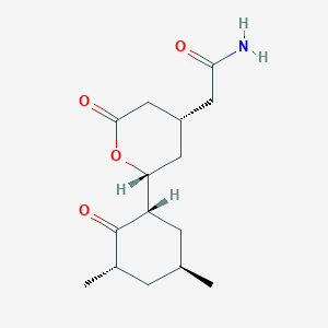 molecular formula C15H23NO4 B1664251 2H-吡喃-4-乙酰胺，2-((1S,3S,5S)-3,5-二甲基-2-氧代环己基)四氢-6-氧代-，(2R,4S)- CAS No. 201215-10-3