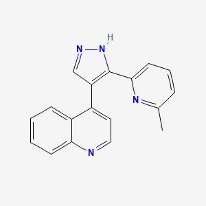 molecular formula C18H14N4 B1664255 4-(3-(6-甲基吡啶-2-基)-1H-吡唑-4-基)喹啉 CAS No. 607737-87-1