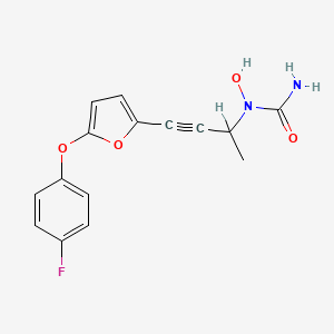 molecular formula C15H13FN2O4 B1664260 N-羟基-N-(4-(5-(4-氟苯氧基)-2-呋喃基)-3-丁炔-2-基)脲 CAS No. 141579-67-1