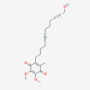 molecular formula C21H26O5 B1664275 2,5-环己二烯-1,4-二酮，2-(12-羟基-5,10-十二炔基)-5,6-二甲氧基-3-甲基- CAS No. 80809-95-6