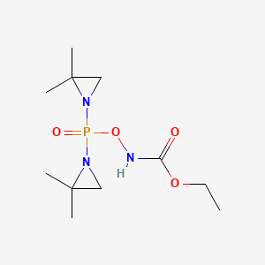 molecular formula C11H22N3O4P B1664282 ((双(2,2-二甲基-1-氮丙啶基)膦酰基)氧基)氨基甲酸乙酯 CAS No. 54805-58-2