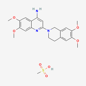 molecular formula C23H29N3O7S B1664293 4-Amino-6,7-dimethoxy-2-(1,2,3,4-tetrahydro-6,7-dimethoxyisoquinol-2-yl)quinoline methanesulfonate CAS No. 118931-00-3