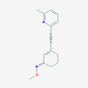 molecular formula C15H16N2O B1664298 (E)-3-(2-(6-methylpyridin-2-yl)ethynyl)cyclohex-2-enone O-methyl oxime CAS No. 924298-51-1