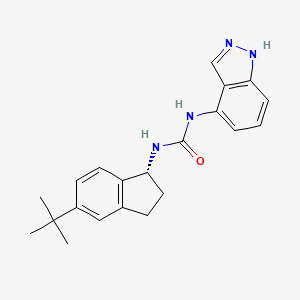 molecular formula C21H24N4O B1664299 (R)-1-(5-tert-Butyl-2,3-dihydro-1H-inden-1-yl)-3-(1H-indazol-4-yl)urea CAS No. 808756-71-0