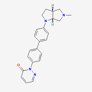 molecular formula C23H24N4O B1664300 2-[4-[4-[(3aR,6aR)-5-methyl-2,3,3a,4,6,6a-hexahydropyrrolo[3,2-c]pyrrol-1-yl]phenyl]phenyl]pyridazin-3-one CAS No. 948845-91-8