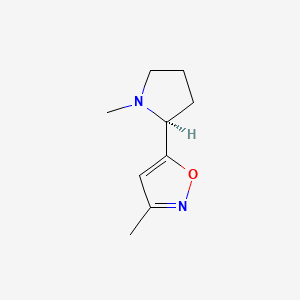 molecular formula C9H14N2O B1664304 3-Methyl-5-(1-methyl-2-pyrrolidinyl)isoxazole CAS No. 147402-53-7