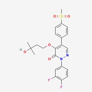 molecular formula C22H22F2N2O5S B1664313 2-(3,4-Difluorophenyl)-4-(3-hydroxy-3-methyl-butoxy)-5-(4-methylsulfonylphenyl)pyridazin-3-one CAS No. 266320-83-6