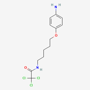 B1664323 ACETAMIDE, N-(5-(p-AMINOPHENOXY)PENTYL)-2,2,2-TRICHLORO- CAS No. 106165-47-3