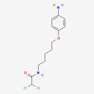 molecular formula C13H18Cl2N2O2 B1664324 乙酰胺，N-(5-(对氨基苯氧基)戊基)-2,2-二氯- CAS No. 101264-04-4