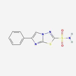 molecular formula C10H8N4O2S2 B1664388 6-苯基咪唑并(2,1-b)-1,3,4-噻二唑-2-磺酰胺 CAS No. 63735-71-7