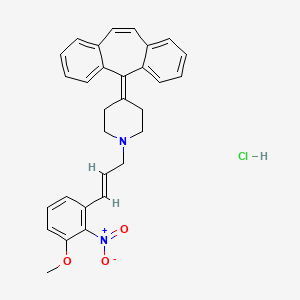 molecular formula C30H29ClN2O3 B1664437 哌啶，4-(5H-二苯并(a,d)环庚烯-5-亚甲基)-1-((2E)-3-(3-甲氧基-2-硝基苯基)-2-丙烯-1-基)-，盐酸盐 (1:1) CAS No. 228123-15-7