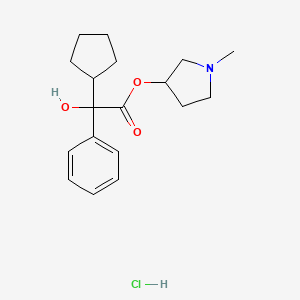 B1664446 1-Methylpyrrolidin-3-yl 2-cyclopentyl-2-hydroxy-2-phenylacetate hydrochloride CAS No. 13118-10-0