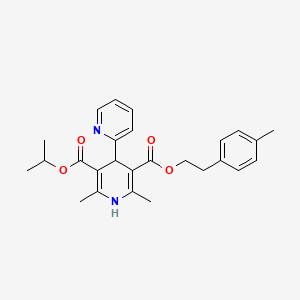 molecular formula C26H30N2O4 B1664477 3-异丙基-5-(4-甲基苯乙基)-1,4-二氢-2,6-二甲基-4-(2-吡啶基)-3,5-吡啶甲酸酯 CAS No. 122508-12-7