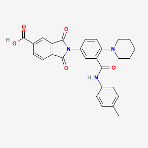 molecular formula C28H25N3O5 B1664629 2-[3-[(4-甲苯基)氨基羰基]-4-哌啶-1-基苯基]-1,3-二氧代异吲哚-5-羧酸 CAS No. 690689-90-8