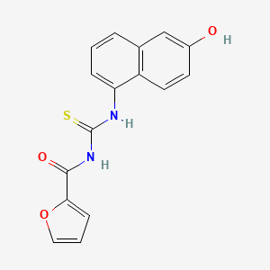 molecular formula C16H12N2O3S B1664660 N-[(6-hydroxynaphthalen-1-yl)carbamothioyl]furan-2-carboxamide CAS No. 827001-82-1