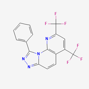 molecular formula C17H8F6N4 B1664661 9-苯基-2,4-双(三氟甲基)-[1,2,4]三唑并[4,3-a][1,8]萘啶 CAS No. 338962-32-6