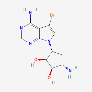 B1664727 1,2-Cyclopentanediol, 3-amino-5-(4-amino-5-bromo-7H-pyrrolo(2,3-d)pyrimidin-7-yl)-, (1S,2R,3S,5R)- CAS No. 483341-15-7