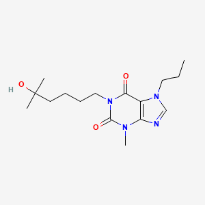 molecular formula C16H26N4O3 B1664748 1H-嘌呤-2,6-二酮，3,7-二氢-1-(5-羟基-5-甲基己基)-3-甲基-7-丙基- CAS No. 107767-58-8