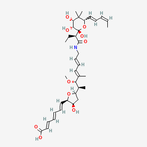molecular formula C37H55NO10 B1664751 (2E,4E,6E)-7-[(2R,3R,5R)-3-Hydroxy-5-[(2S,3S,4E,6E)-3-methoxy-4-methyl-8-[[(2S)-2-[(2R,3R,4R,6S)-2,3,4-trihydroxy-5,5-dimethyl-6-[(1E,3Z)-penta-1,3-dienyl]oxan-2-yl]butanoyl]amino]octa-4,6-dien-2-yl]oxolan-2-yl]hepta-2,4,6-trienoic acid CAS No. 142435-72-1