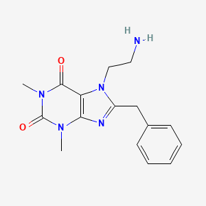 molecular formula C16H19N5O2 B1664768 1H-嘌呤-2,6-二酮，7-(2-氨基乙基)-3,7-二氢-1,3-二甲基-8-(苯甲基)- CAS No. 80296-68-0