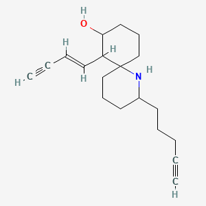 molecular formula C19H27NO B1664788 1-氮杂螺并(5.5)十一烷-8-醇, 7-(1-丁烯-3-炔基)-2-(4-戊炔基)-, (6R-(6α(R*),7β(Z),8α))- CAS No. 63983-63-1
