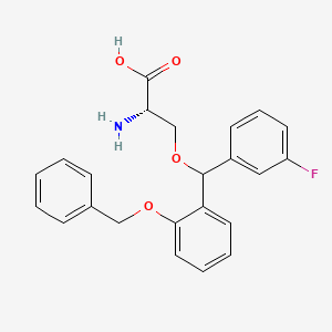 molecular formula C23H22FNO4 B1664810 (2S)-2-氨基-3-{[2-(苄氧基)苯基](3-氟苯基)甲氧基}丙酸 CAS No. 949164-09-4