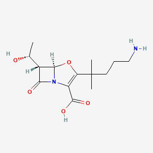 B1664815 4-Oxa-1-azabicyclo(3.2.0)hept-2-ene-2-carboxylic acid, 3-(4-amino-1,1-dimethylbutyl)-6-((1R)-1-hydroxyethyl)-7-oxo-, (5R,6R)- CAS No. 414858-51-8