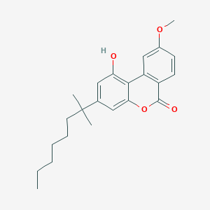 molecular formula C23H28O4 B1664819 3-(1,1-二甲基庚基)-1-羟基-9-甲氧基-6H-二苯并(b,d)吡喃-6-酮 CAS No. 335371-36-3